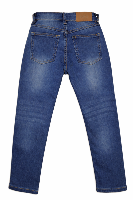 SPS kids comfort denim jeans unisex blue back